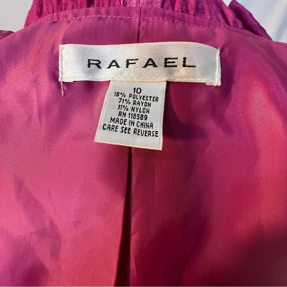 Rafael Jacket Pink Iridescent Open Front Small Tie Ruffle Front & Cuffs EUC 10 - Picture 7 of 8